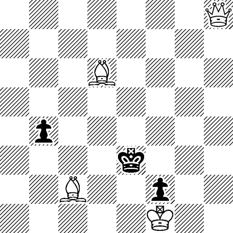7Q/8/3B4/8/1p6/4k3/2B2p2/5K2