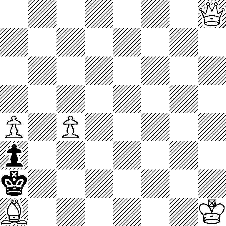 7Q/8/8/8/P1P5/p7/k7/B6K