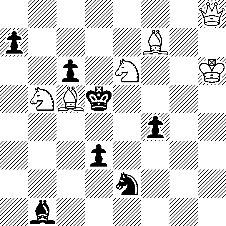 7Q/p4B2/2p1N2K/1NBk4/5p2/3p4/4n3/1b6