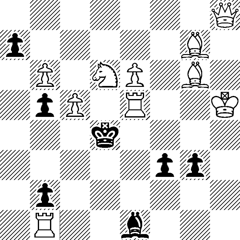 7Q/p5B1/1P1NP1B1/1pP1R2K/3k4/5pp1/1p6/1R2b3