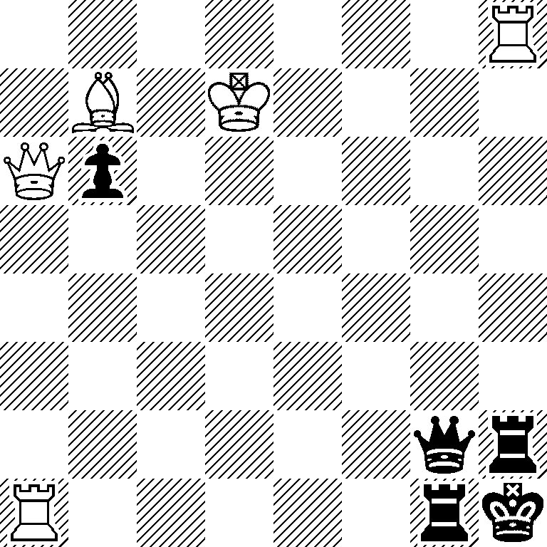 7R/1B1K4/Qp6/8/8/8/6qr/R5rk