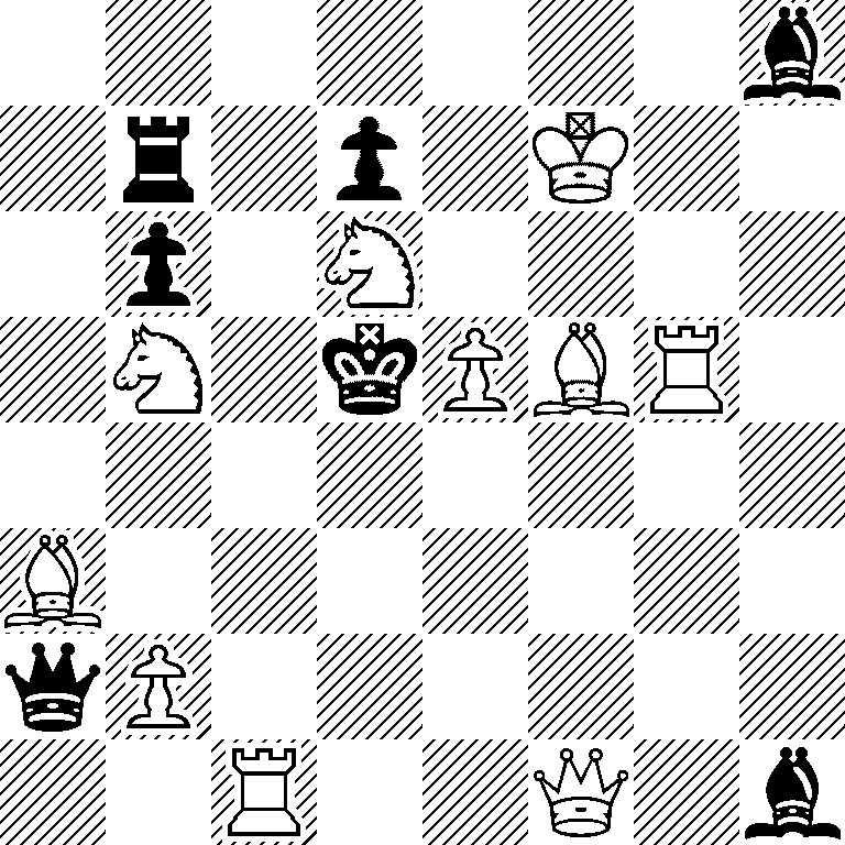 7b/1r1p1K2/1p1N4/1N1kPBR1/8/B7/qP6/2R2Q1b