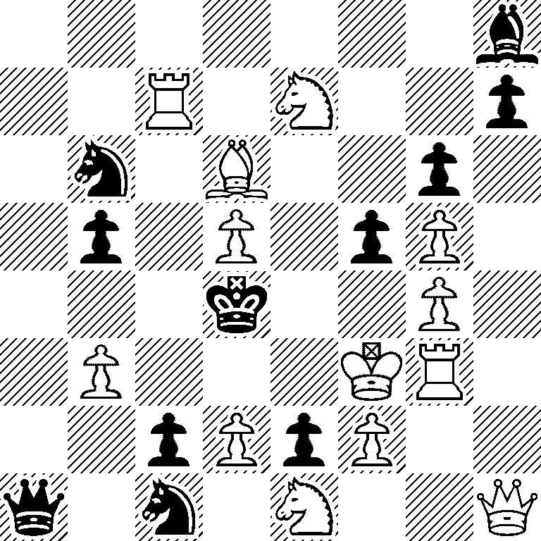 7b/2R1N2p/1n1B2p1/1p1P1pP1/3k2P1/1P3KR1/2pPpP2/q1n1N2Q