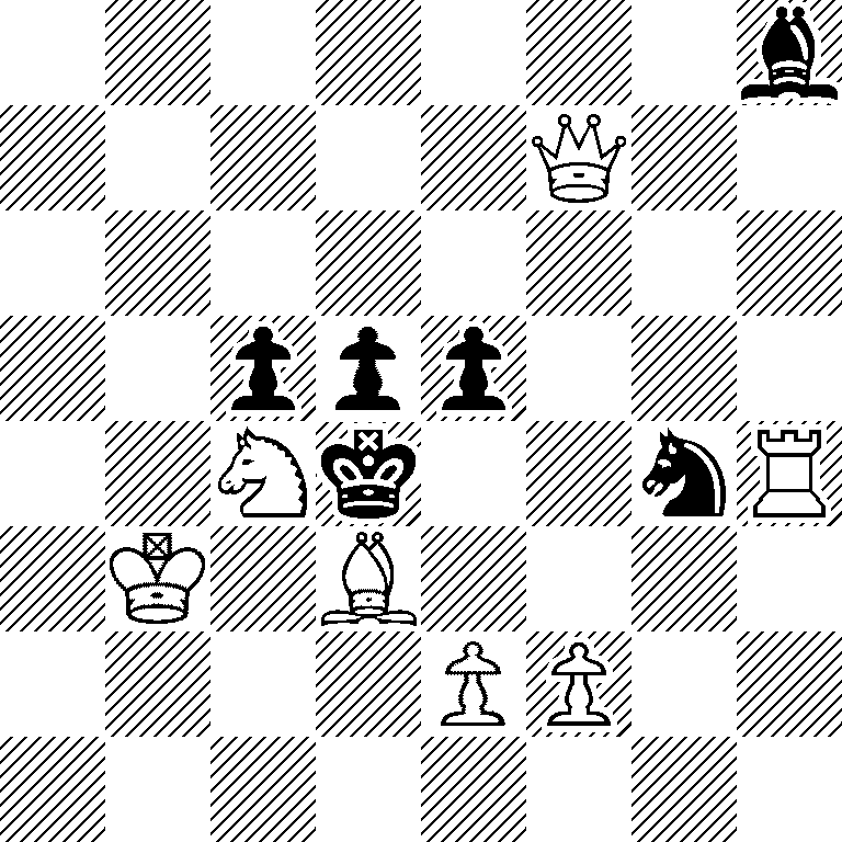 7b/5Q2/8/2ppp3/2Nk2nR/1K1B4/4PP2/8