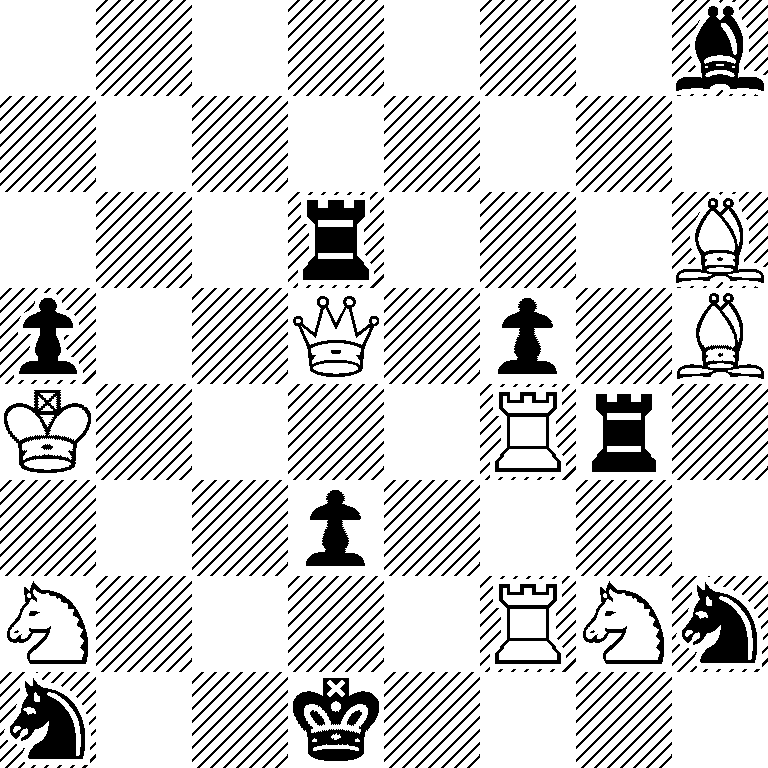 7b/8/3r3B/p2Q1p1B/K4Rr1/3p4/N4RNn/n2k4