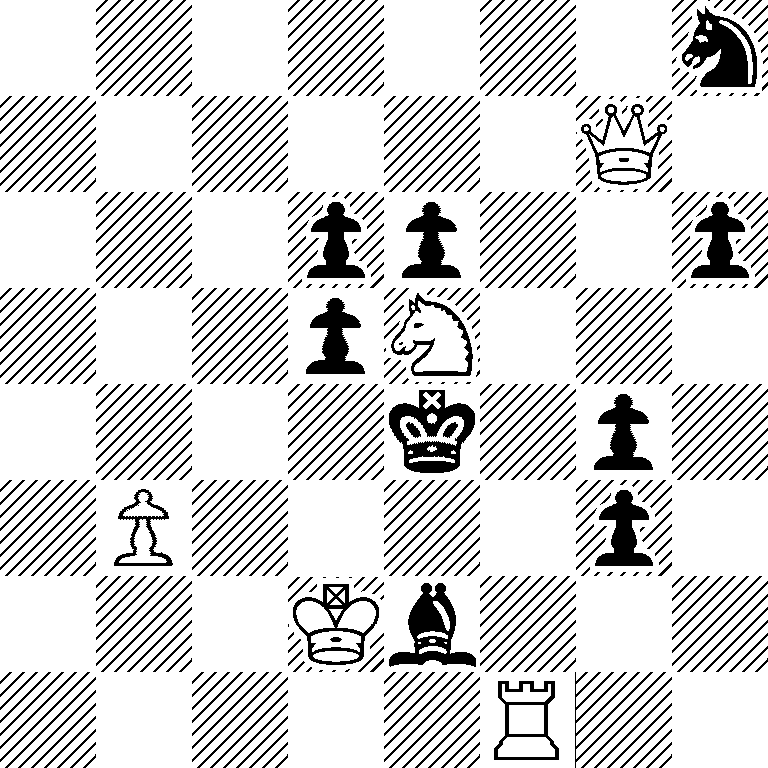 7n/6Q1/3pp2p/3pN3/4k1p1/1P4p1/3Kb3/5R2