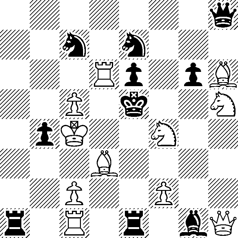 7q/2n1n3/3Rp1pB/2P1k2N/1pK2N2/3B4/2P2P2/r1R1r1bQ