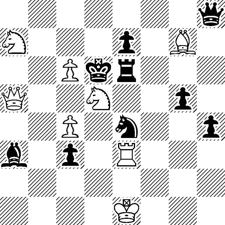 7q/N3p1B1/2Pkr3/Q2N2p1/2P1n2p/b1p1R3/8/4K3