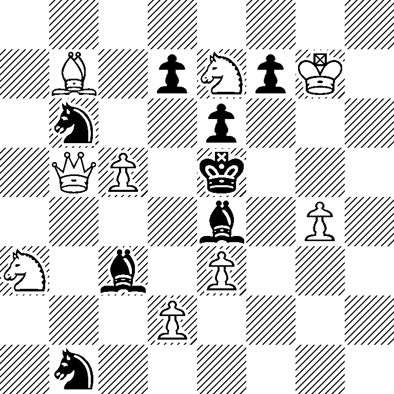 8/1B1pNpK1/1n2p3/1QP1k3/4b1P1/N1b1P3/3P4/1n6