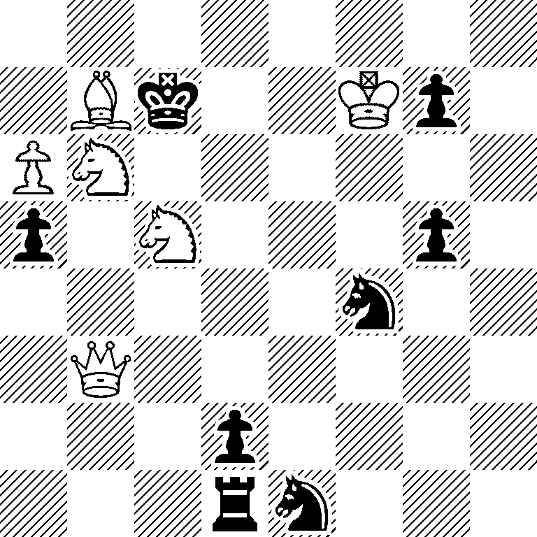 8/1Bk2Kp1/PN6/p1N3p1/5n2/1Q6/3p4/3rn3