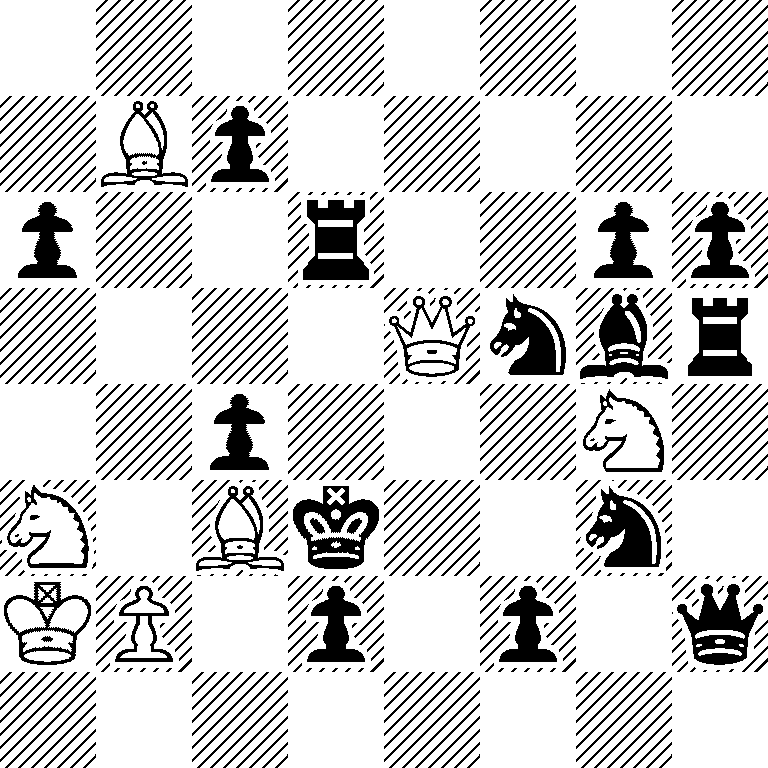 8/1Bp5/p2r2pp/4Qnbr/2p3N1/N1Bk2n1/KP1p1p1q/8