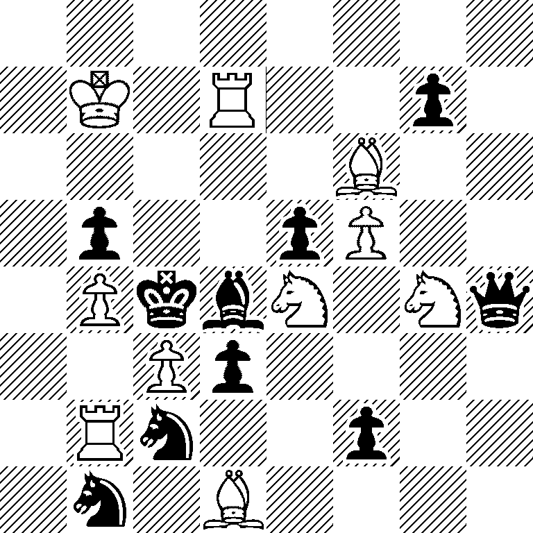 8/1K1R2p1/5B2/1p2pP2/1PkbN1Nq/2Pp4/1Rn2p2/1n1B4