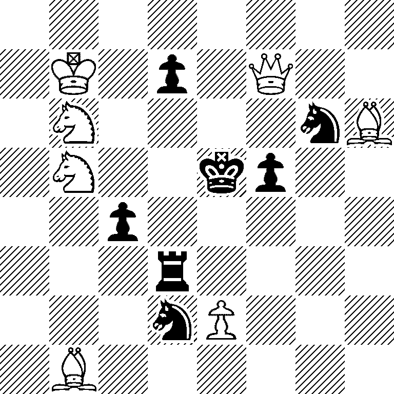 8/1K1p1Q2/1N4nB/1N2kp2/2p5/3r4/3nP3/1B6