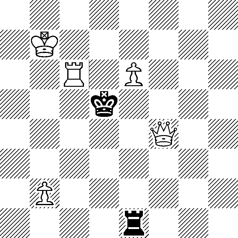 8/1K6/2R1P3/3k4/5Q2/8/1P6/4r3