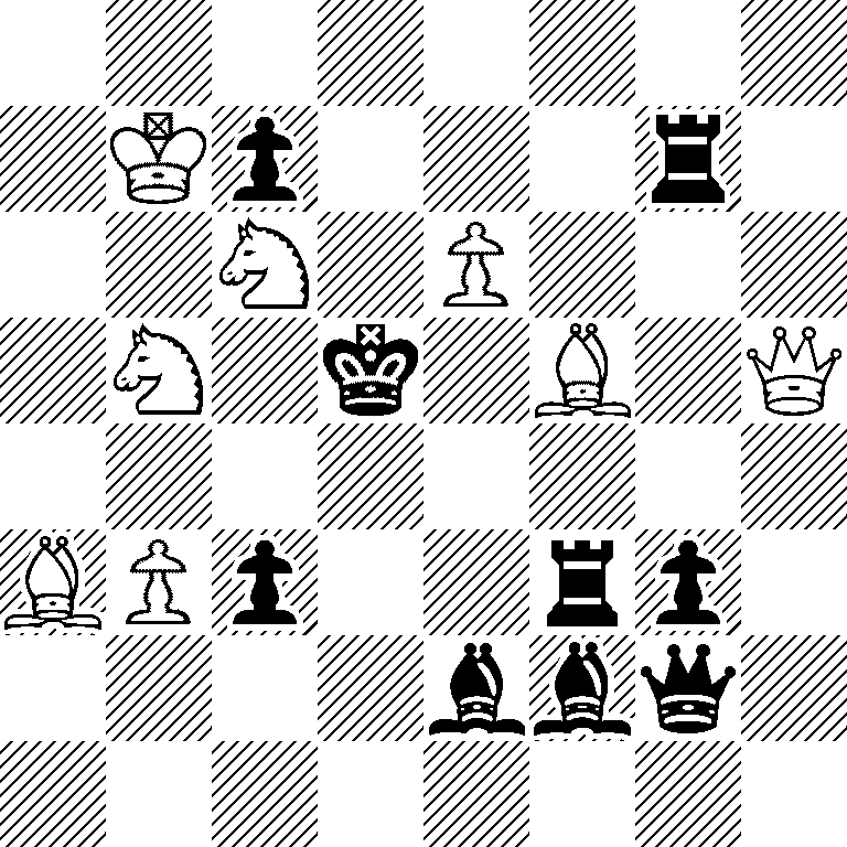 8/1Kp3r1/2N1P3/1N1k1B1Q/8/BPp2rp1/4bbq1/8