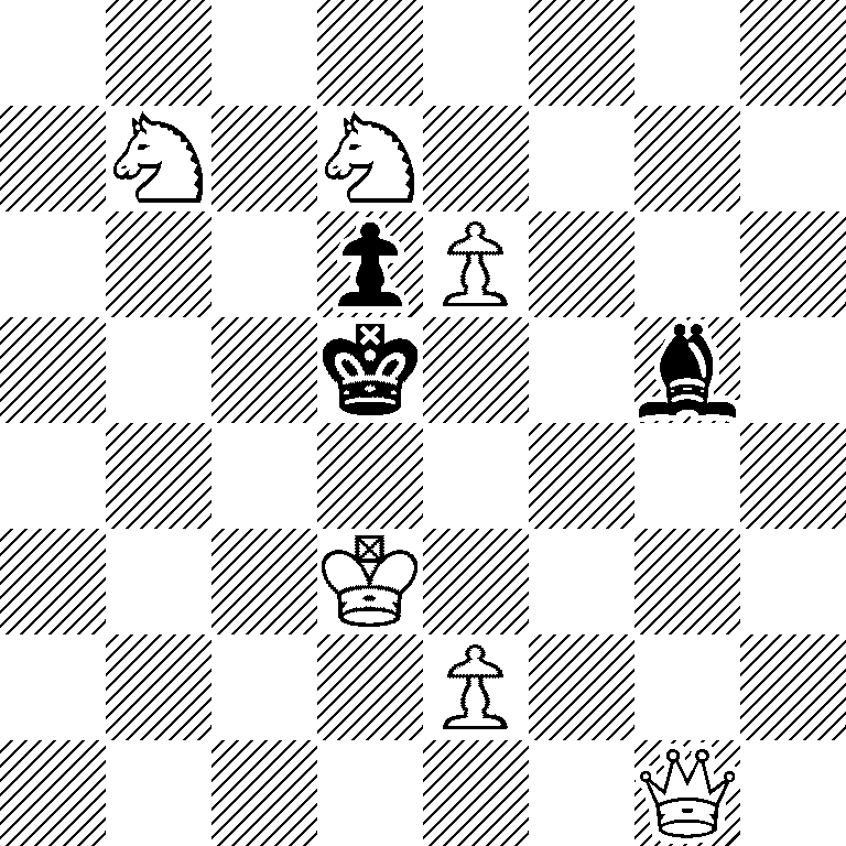 8/1N1N4/3pP3/3k2b1/8/3K4/4P3/6Q1