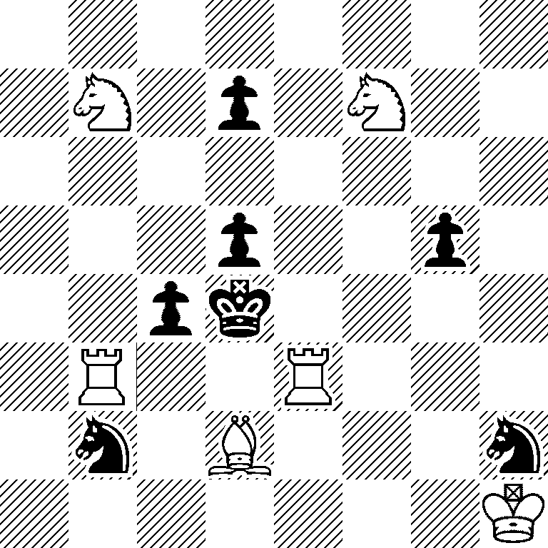 8/1N1p1N2/8/3p2p1/2pk4/1R2R3/1n1B3n/7K