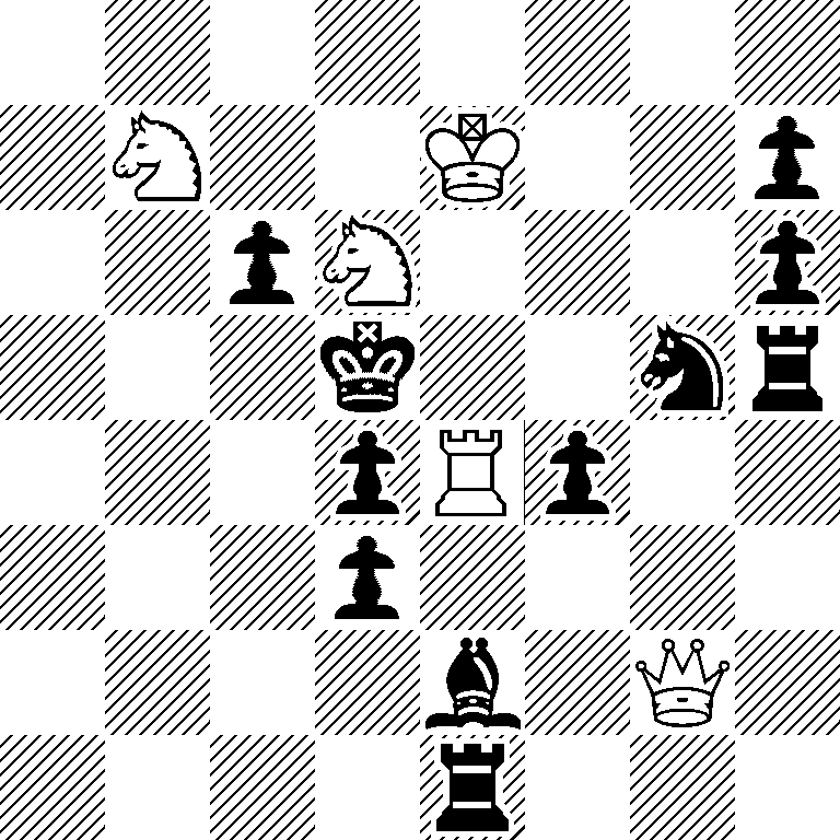8/1N2K2p/2pN3p/3k2nr/3pRp2/3p4/4b1Q1/4r3