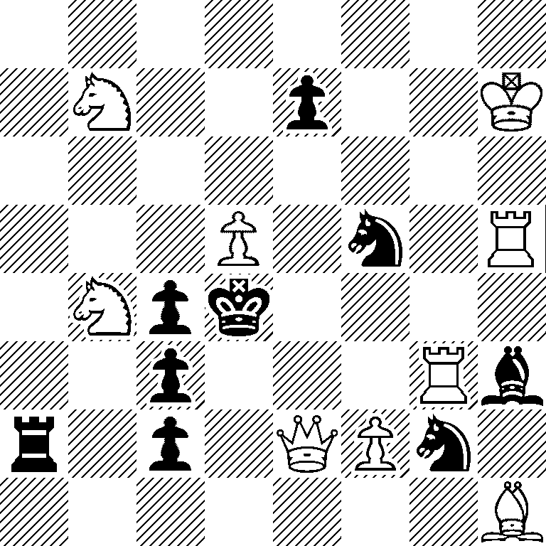 8/1N2p2K/8/3P1n1R/1Npk4/2p3Rb/r1p1QPn1/7B
