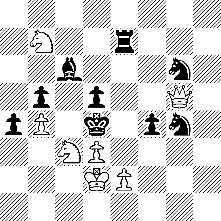 8/1N2r3/2b3n1/1p1p2Q1/pP1k1pn1/2NP4/3KP3/8