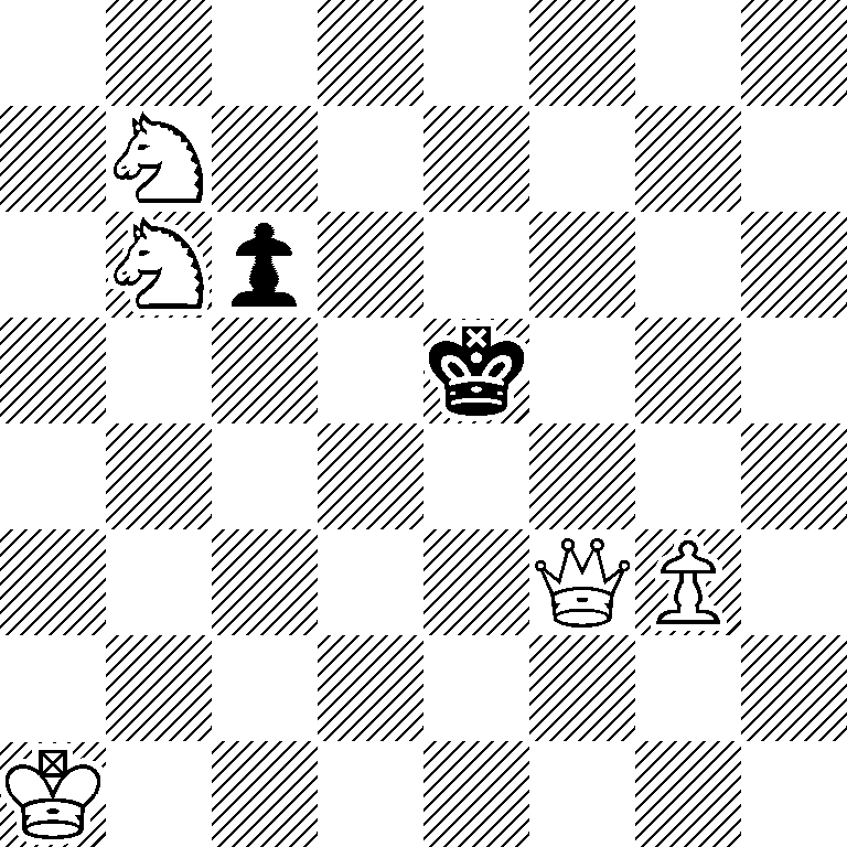 8/1N6/1Np5/4k3/8/5QP1/8/K7