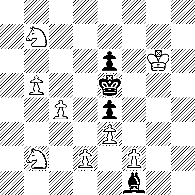8/1N6/4p1K1/1P2k3/2P1p3/4P3/1N1P1P2/5b2