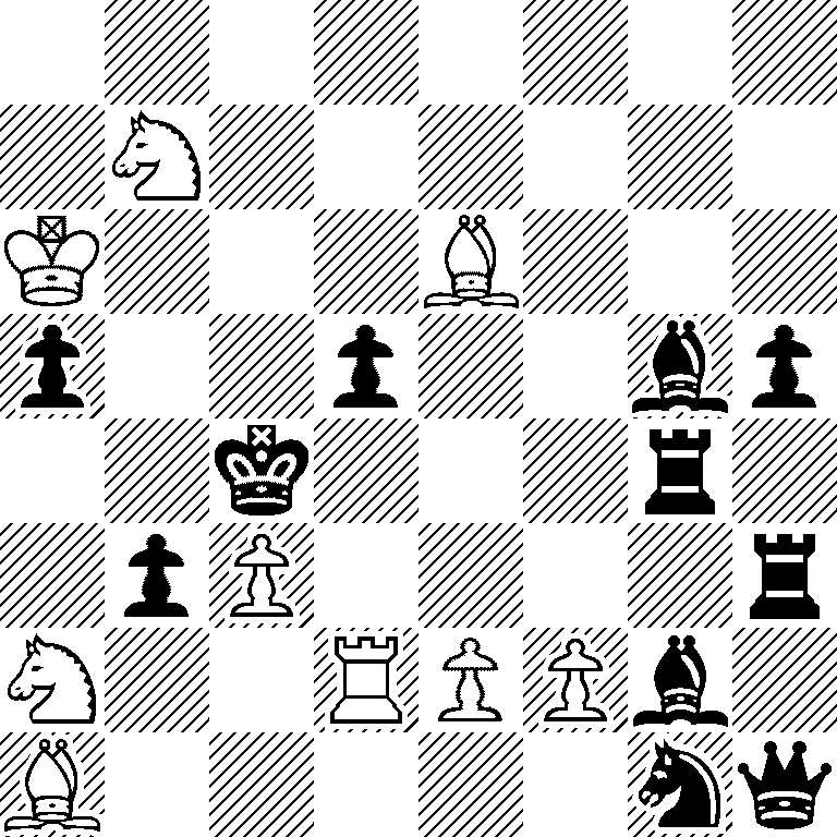 8/1N6/K3B3/p2p2bp/2k3r1/1pP4r/N2RPPb1/B5nq