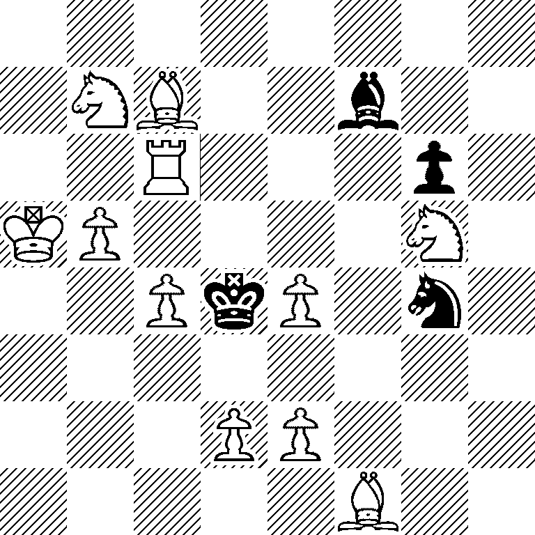 8/1NB2b2/2R3p1/KP4N1/2PkP1n1/8/3PP3/5B2