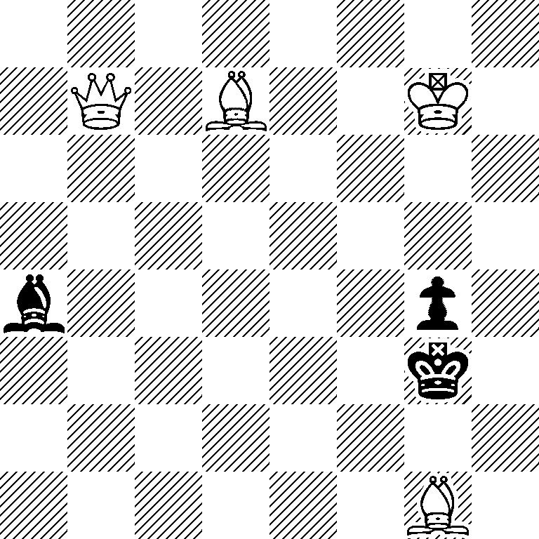 8/1Q1B2K1/8/8/b5p1/6k1/8/6B1