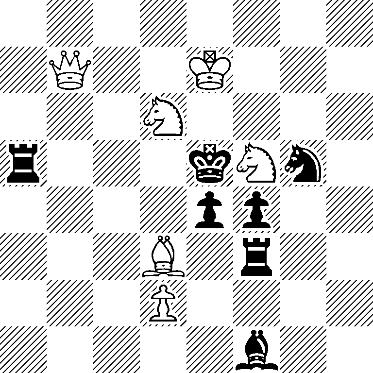 8/1Q2K3/3N4/r3kNn1/4pp2/3B1r2/3P4/5b2