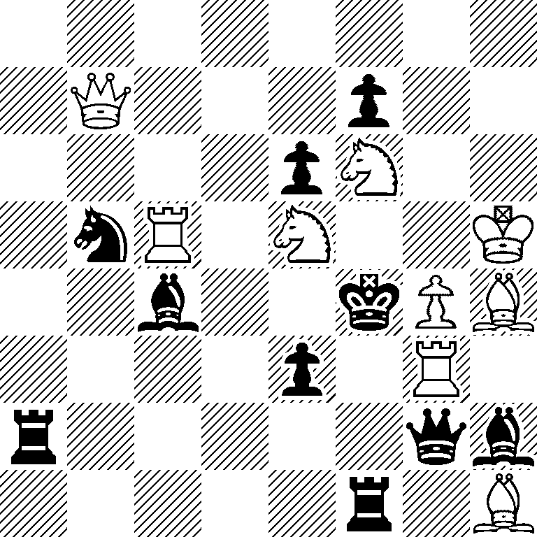 8/1Q3p2/4pN2/1nR1N2K/2b2kPB/4p1R1/r5qb/5r1B