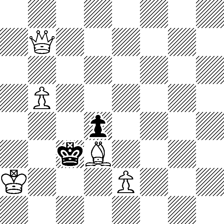 8/1Q6/8/1P6/3p4/2kB4/K3P3/8
