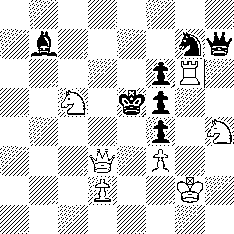 8/1b4nq/5pR1/2N1kp2/5p1N/3Q1P2/3P2K1/8