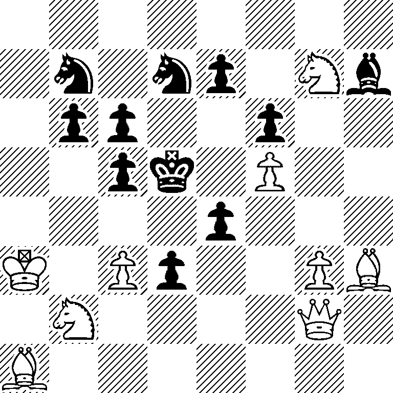 8/1n1np1Nb/1pp2p2/2pk1P2/4p3/K1Pp2PB/1N4Q1/B7