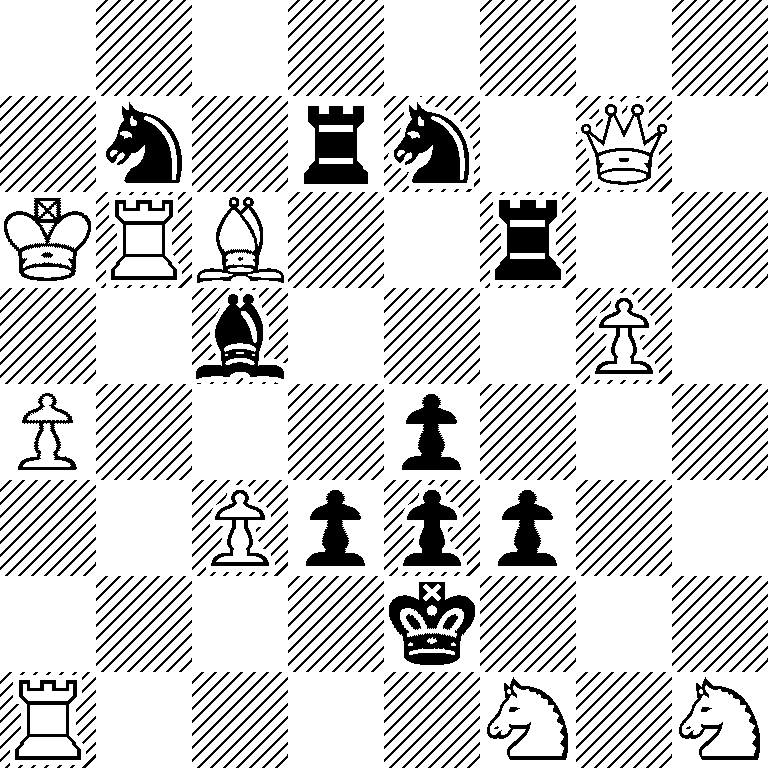 8/1n1rn1Q1/KRB2r2/2b3P1/P3p3/2Pppp2/4k3/R4N1N