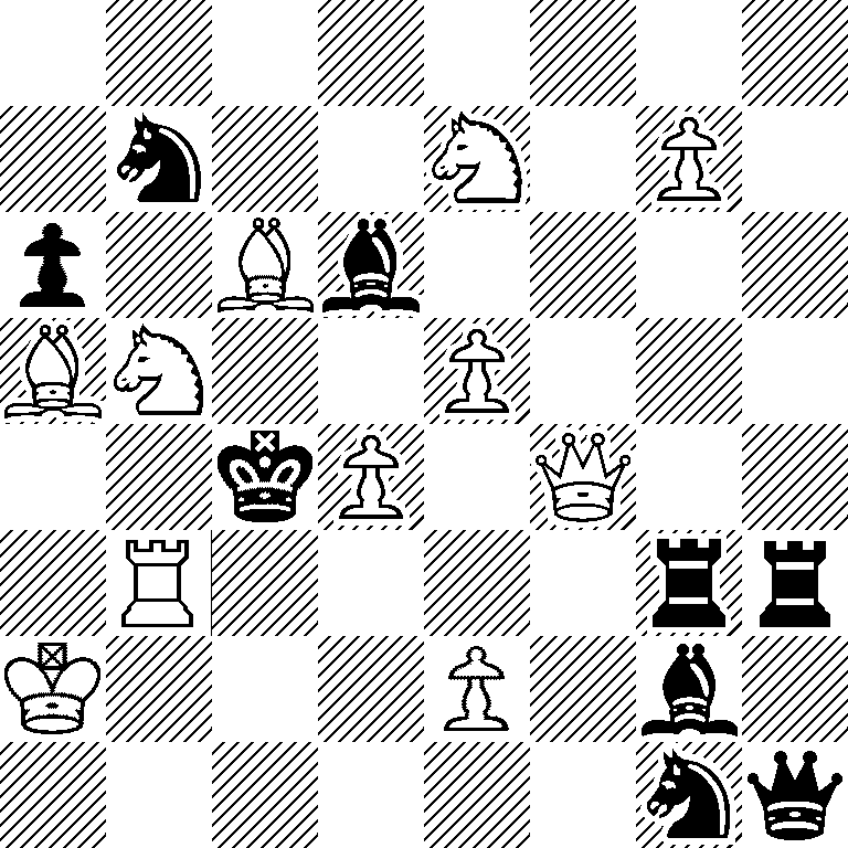 8/1n2N1P1/p1Bb4/BN2P3/2kP1Q2/1R4rr/K3P1b1/6nq