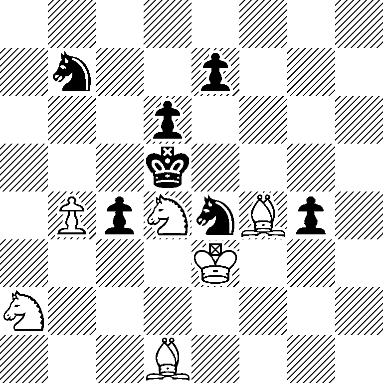 8/1n2p3/3p4/3k4/1PpNnBp1/4K3/N7/3B4