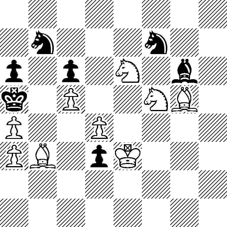 8/1n3n2/p1p1N1b1/k1P2NB1/P2P4/PB1pK3/8/8