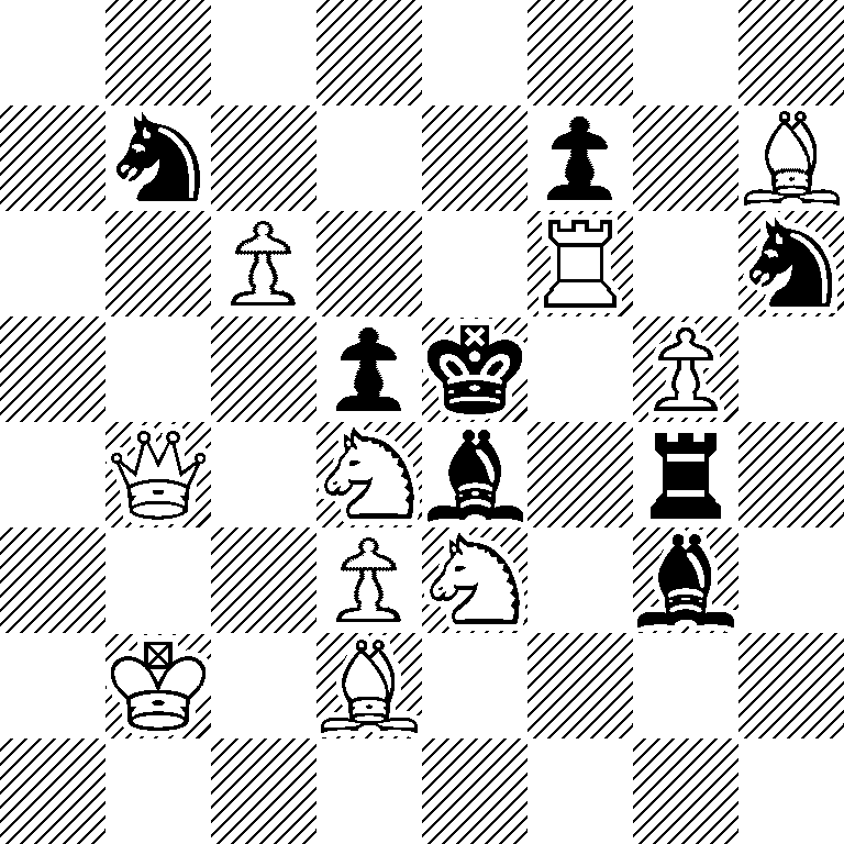 8/1n3p1B/2P2R1n/3pk1P1/1Q1Nb1r1/3PN1b1/1K1B4/8