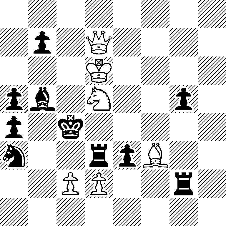 8/1p1Q4/3K4/pb1N2p1/p1k5/n2rpB2/2PP2r1/8