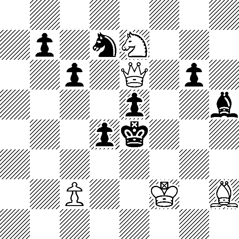 8/1p1nN3/2p1Q1p1/4p2b/3pk3/8/2P2K1B/8