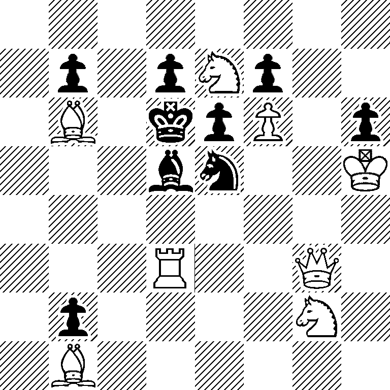 8/1p1pNp2/1B1kpP1p/3bn2K/8/3R2Q1/1p4N1/1B6
