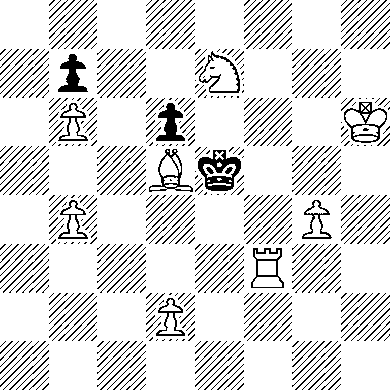 8/1p2N3/1P1p3K/3Bk3/1P4P1/5R2/3P4/8