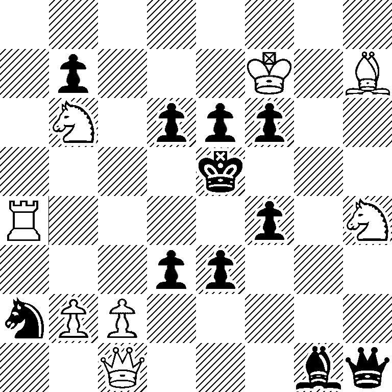 8/1p3K1B/1N1ppp2/4k3/R4p1N/3pp3/nPP5/2Q3bq