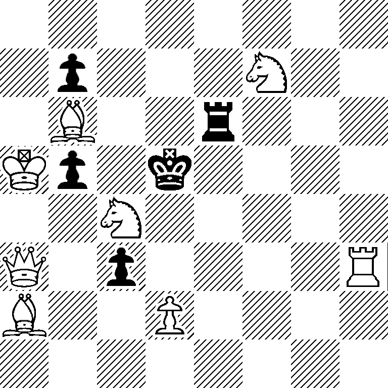 8/1p3N2/1B2r3/Kp1k4/2N5/Q1p4R/B2P4/8