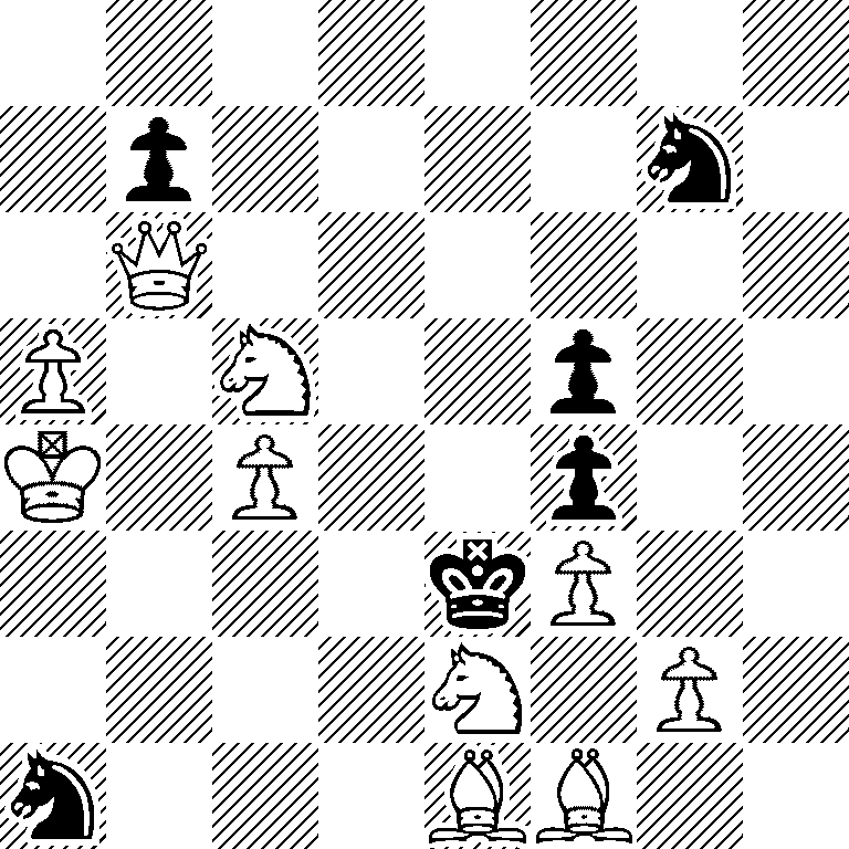 8/1p4n1/1Q6/P1N2p2/K1P2p2/4kP2/4N1P1/n3BB2