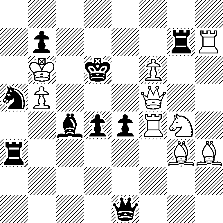 8/1p4rR/1K1k1P2/nP3Q2/2bppRN1/r5BB/8/4q3