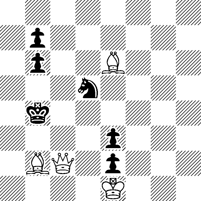 8/1p6/1p2B3/3n4/1k6/4p3/1BQ1p3/4K3