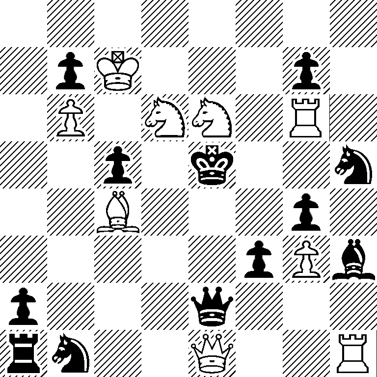 8/1pK3p1/1P1NN1R1/2p1k2n/2B3p1/5pPb/p3q3/rn2Q2R