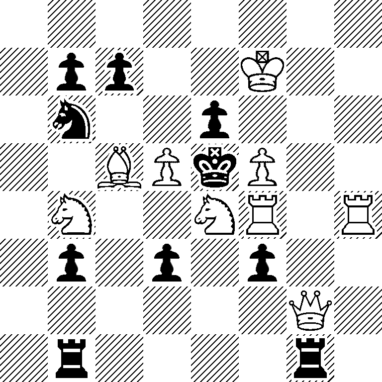 8/1pp2K2/1n2p3/2BPkP2/1N2NR1R/1p1p1p2/6Q1/1r4r1